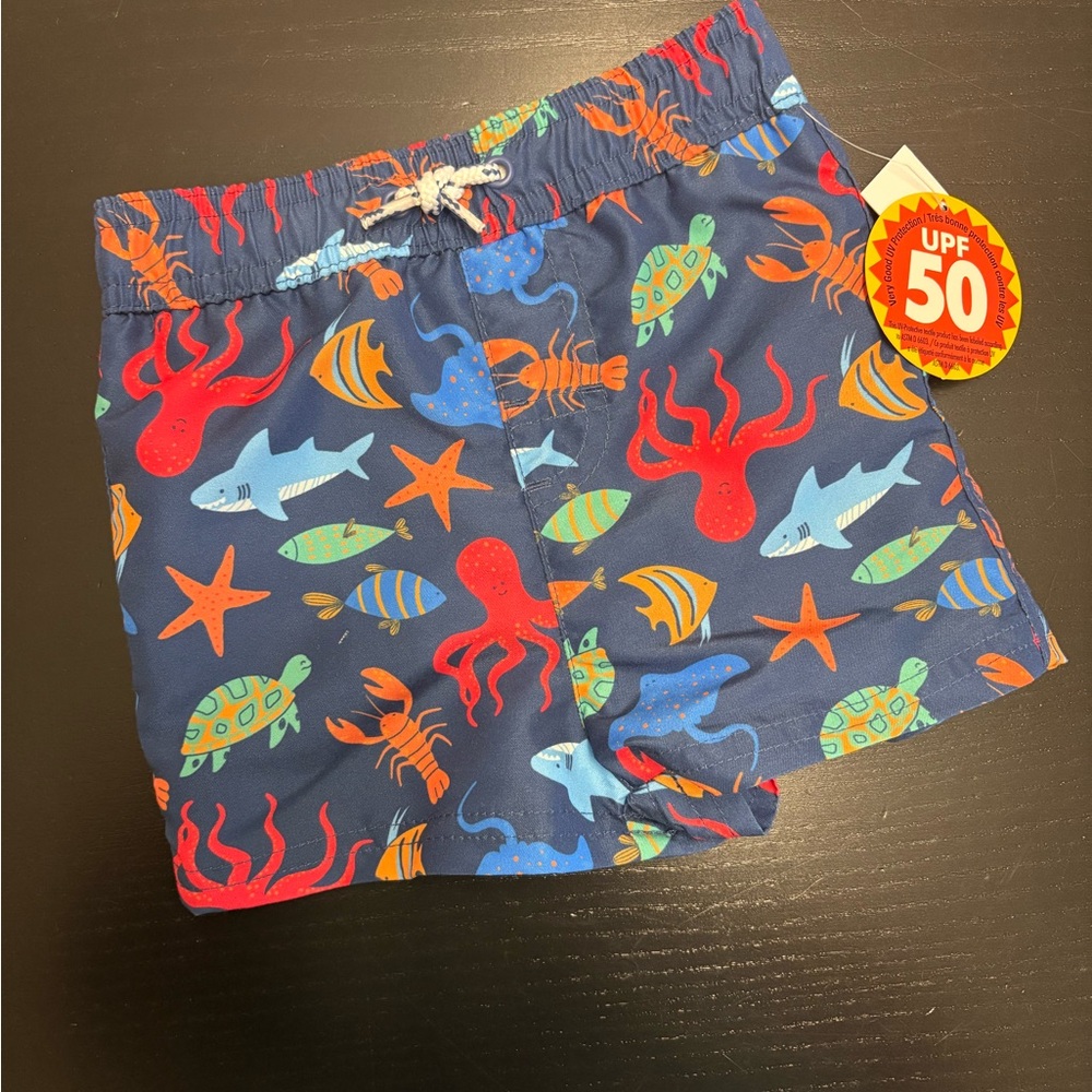 ⭐️2.$8.00⭐️ George 3-6m Under the Sea Theme Swim Shorts NWT